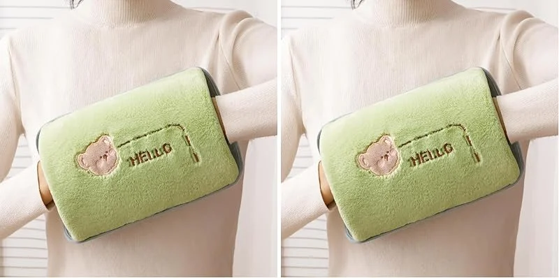 Saco de água quente elétrico com bolsos, portátil saco de água quente de pelúcia, Hot water bottle elétrico, economia de energia, mais quente para as mãos, corpo, aquecedor de barriga (embalagem de 2) — Aquecimento