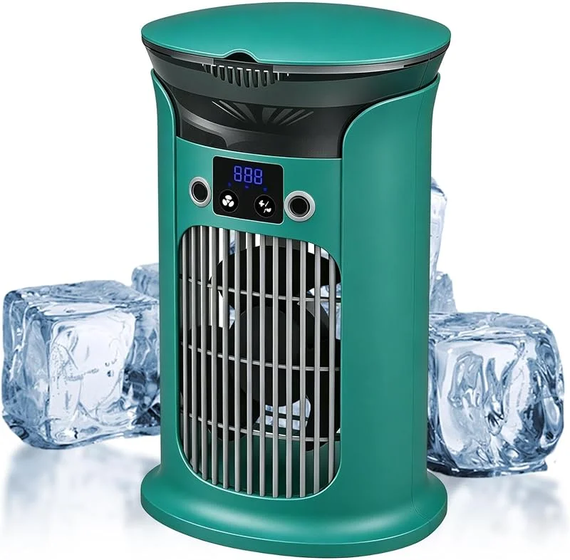 Ventilador con tanque de agua 880 ml 3 velocidades soplador de aire de mesa — Humidificador