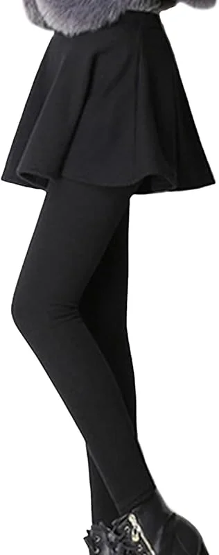 Generisch Thermal Underwear Bottoms - Pantalones de falda cálidos con pantalones elásticos de terciopelo engrosados para los días fríos — Roupa aquecida