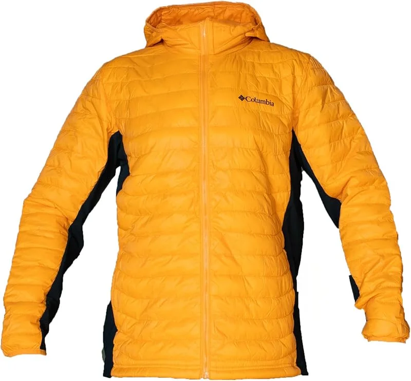 Columbia Powder Pass Hybrid Hooded Jacket, casaco acolchoado com capuz para homem — Roupa aquecida