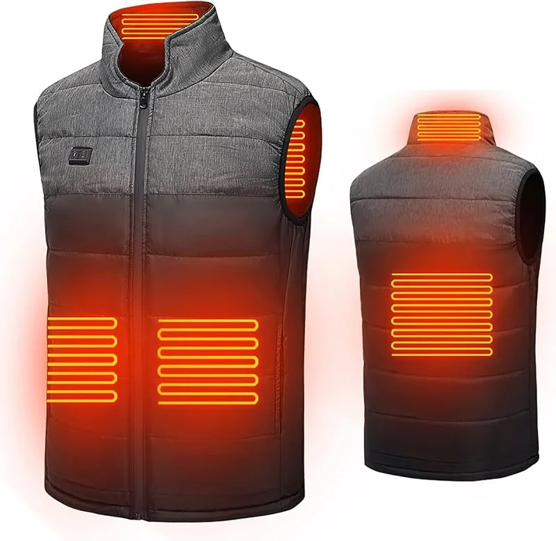 Chaleco Calefactable Hombres y Mujer, USB Chaleco Electrico, Chaleco Calefactable Lavable Ajustable, para Viajes, Camping, Montañismo — Cozinha e lar