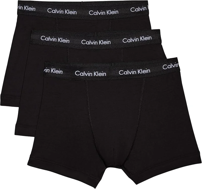Calvin Klein Cuecas Boxer Masculinas Pack de 3 Trunks Roupa Interior — Roupa aquecida
