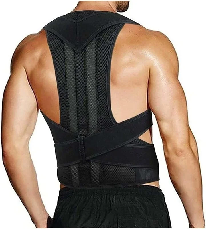 XS-5XL Cinto de suporte lombar, tamanhos grandes, cinto de suporte lombar completo, suporte para ombros, pescoço e clavículas, faixa lombar para corrigir a corcunda (XL) — Roupa aquecida