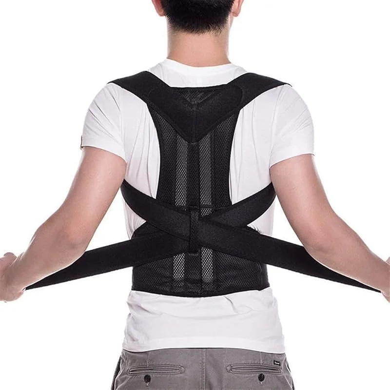 Tallas Grandes XS-5XL Faja Lumbar Transpirable Corrector De Postura Mujeres Y Hombres Enderezador De Hombros Adolescentes Y Estudiantes Cinturón Corrector De Joroba Y Escoliosis(Black, XXL) — Roupa aquecida