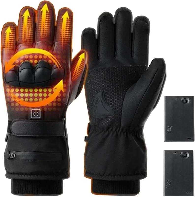 Guantes calefactados de 3 niveles de ajuste, impermeables, calentador de — Roupa aquecida