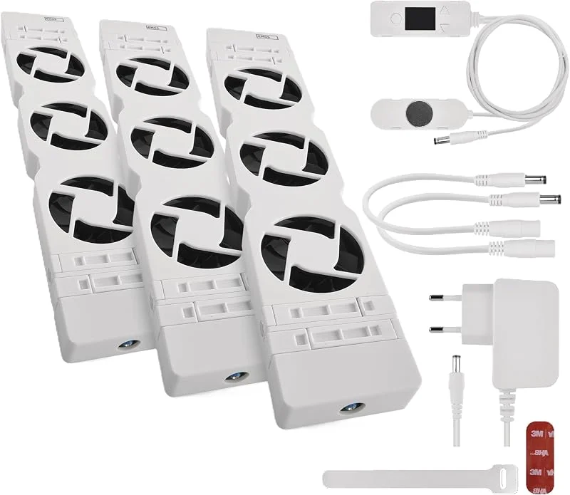 EMOS ventilador aquecedor TRIO, 3 unidades, sensor de temperatura e regulador, carregador, acessórios, fluxo de ar 36 m³, h, economia de energia — Aquecimento