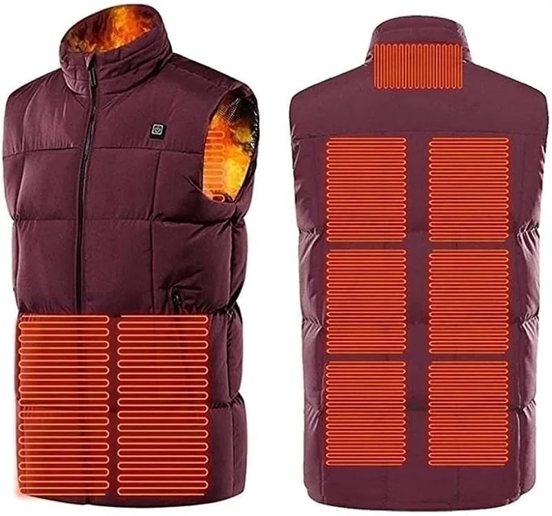 MU Chaleco eléctrico con calefacción USB Chaleco calefactor ropa térmica chaleco al aire libre With3 temperatura ajustable, 9 zonas de calefacción Gilets calentados — Cozinha e lar