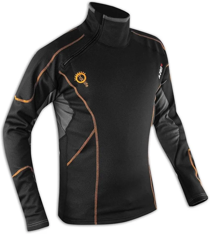 A-Pro T-shirt térmica de manga comprida antifrio para homem e moto — Roupa aquecida