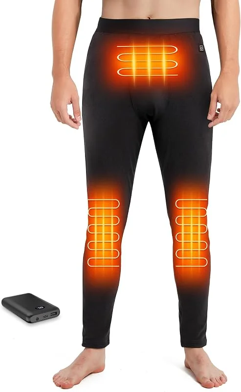 Pantalones térmicos para hombre con calefacción, capa base con — Roupa aquecida