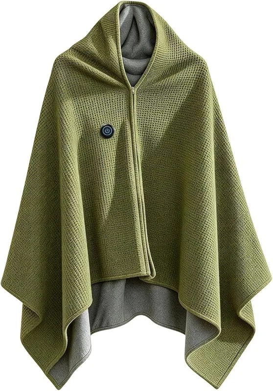 Manta Eléctrica Portátil Ajuste De Temperatura Poncho De Invierno — Aquecimento
