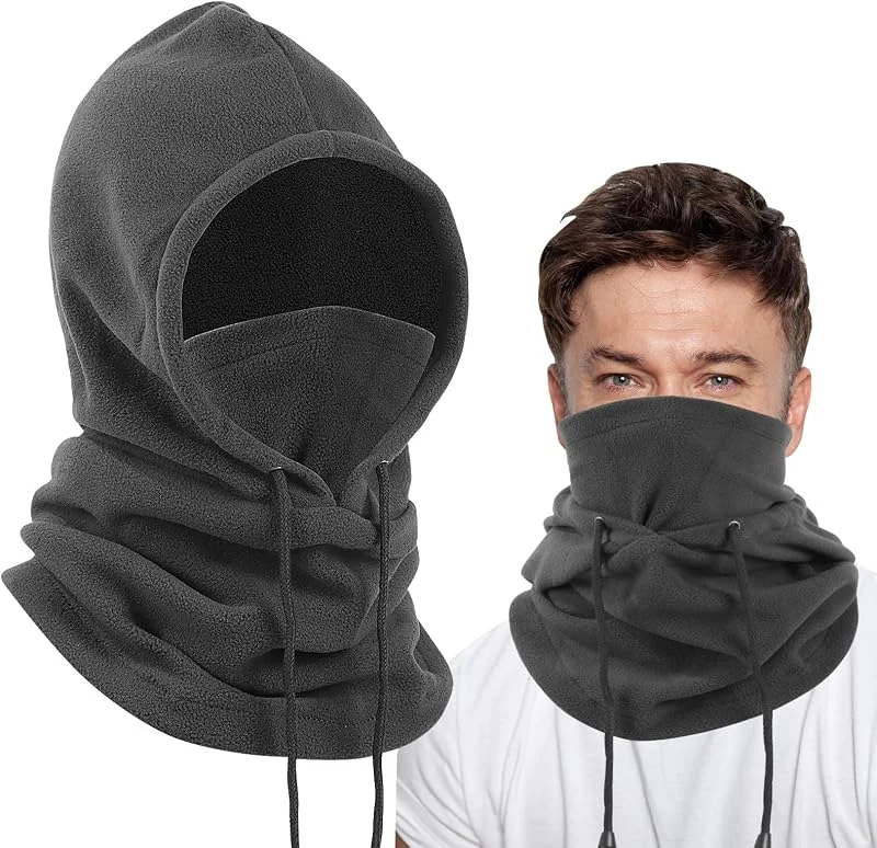 Risipu Balaclava de forro polar, gorro de inverno, máscara térmica para homens e mulheres, capuz de snood, aquecedor de pescoço, máscara de esqui resistente ao vento — Roupa aquecida