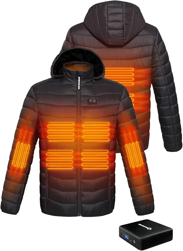 ANTARCTICA GEAR - Casaco térmico leve com banco de energia de 12 V, 5 A, casaco de inverno de 6 áreas para homens e mulheres — Cozinha e lar