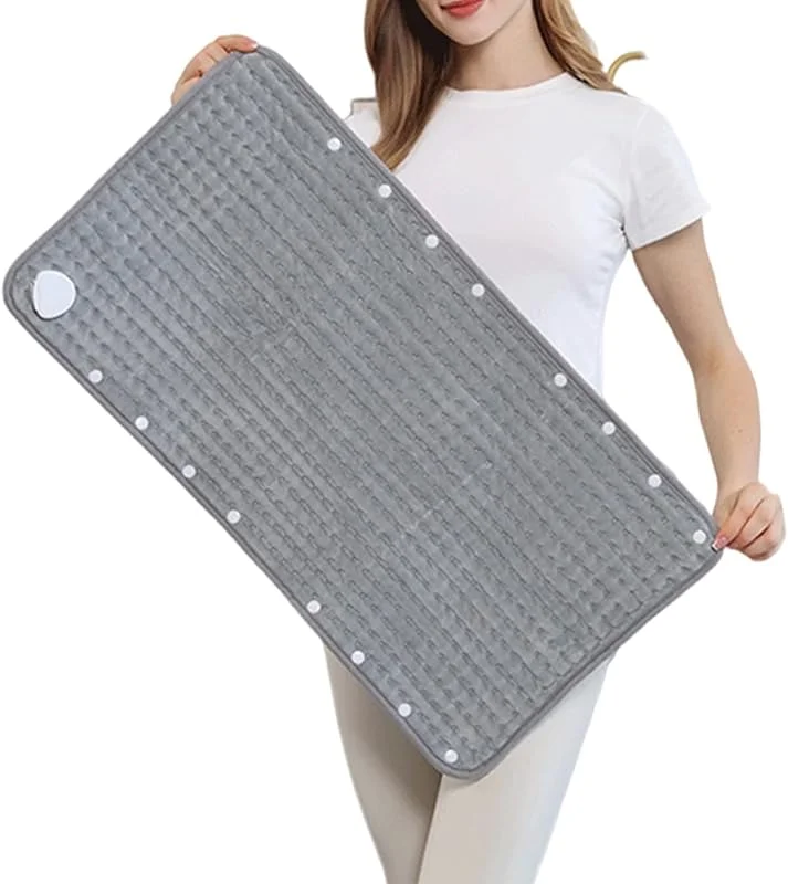 Almofada térmica portátil de 24 x 12 polegadas, manta térmica portátil macia para menstrual, ombro, cintura, joelho, pé, cama, cadeira, sofá, homens, mulheres, idosos, pai, mãe — Aquecimento