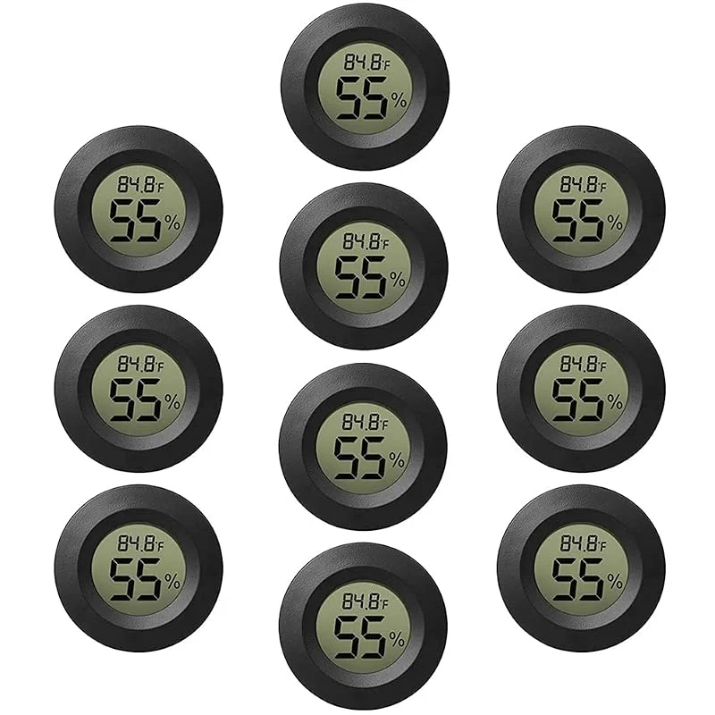 Mini termómetros, higrômetros, pequenos dispositivos digitais eletrónicos de temperatura e humidade com ecrã LCD para humidificadores, estufas, jardins, adegas, frigoríficos