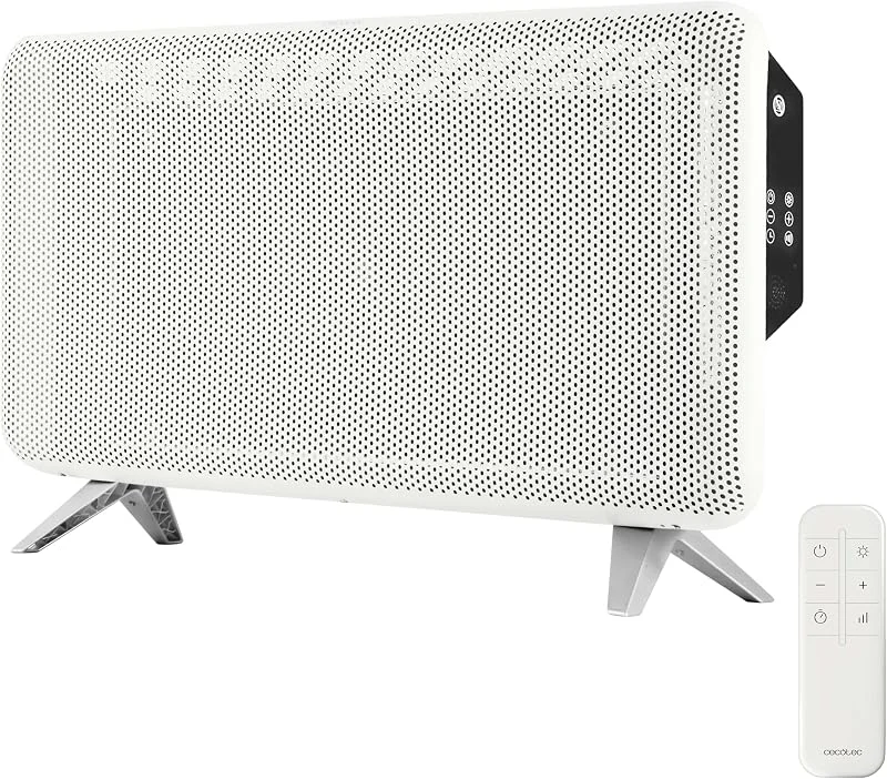 Cecotec Radiador elétrico com controlo remoto ReadyWarm 2000 Graphene. 1800 W, termostato de 15 a 40 ºC, baixo consumo, temporizador de 12 h, segurança tripla, calor rápido, design compacto — Aquecimento