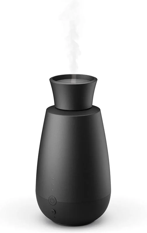 Difusor de aromas, Stadler Form, sistema inteligente de pulverização de fragrâncias, para óleos essenciais, sem água, sem calor, aroma intenso, sem fio, sensor de luz (preto) — Humidificador