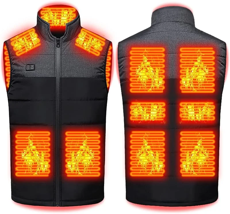 Chaleco térmico de forro polar para hombre, chaqueta de carga eléctrica por USB, chaleco calentador de cuerpo ligero, para caza, senderismo — Cozinha e lar