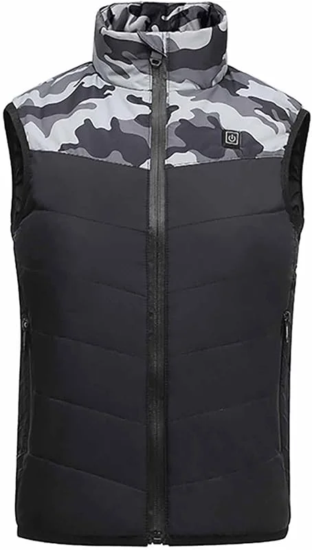 Colete aquecedor colete térmico elétrico colete aquecedor homens mulheres roupa aquecida 3 níveis de temperatura, casacos com aquecimento para acampar, preto, 160 cm — Cozinha e lar