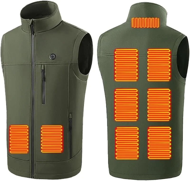 Chaleco térmico Ligero con calefacción USB for Actividades al Aire Libre en Invierno (batería no incluida)(Vert, M(50-55kg)) — Cozinha e lar
