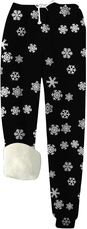 Mujer Navidad D 4 Terciopelo Cálido Casual Moda Familia Pareja Pantalones 04 Ropa interior funcional Mujer — Roupa aquecida