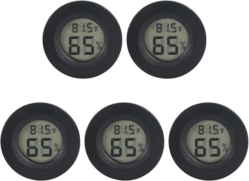 Paquete de 5 Termómetro Higrómetro Calibre Medidor de Humedad Monitor LCD Digital para Humidificadores Deshumidificadores