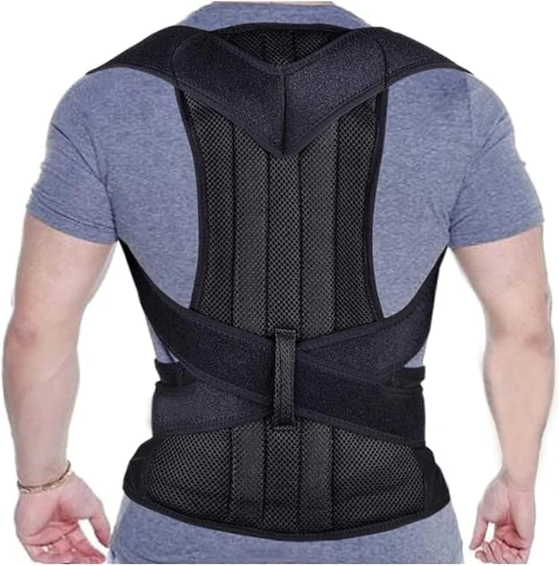 Tamanho grande XS-5XL faixa de suporte lombar corretor de postura faixa lombar para escoliose exercício de postura ajustável fornece suporte para homens, pescoço e clavícula (XXL) — Roupa aquecida