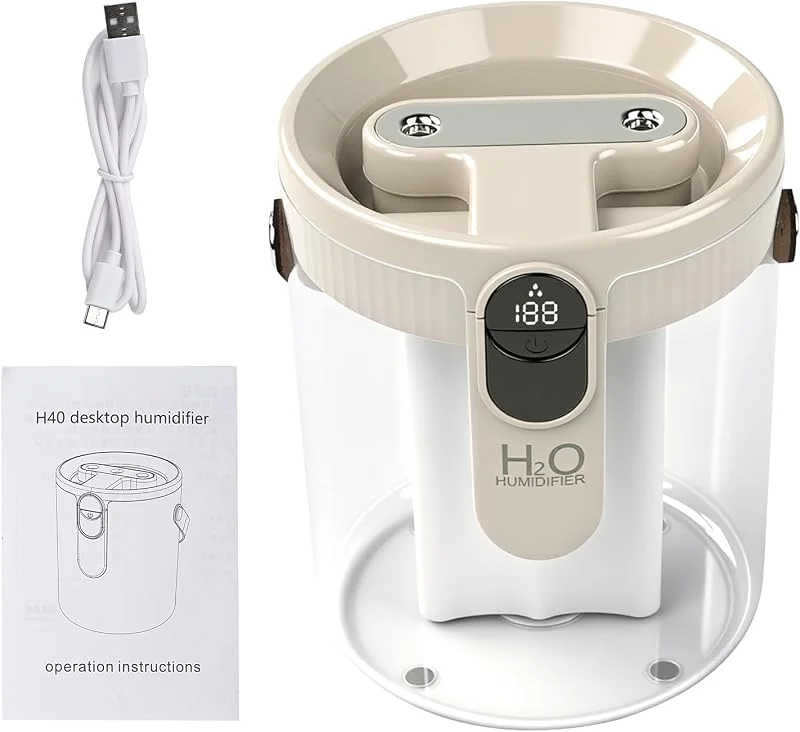Humidificador de mesa, humidificador inteligente para quarto, 1500 ml, tecnologia de dupla névoa para um conforto perfeito do ar para casa, quarto, escritório, viagens