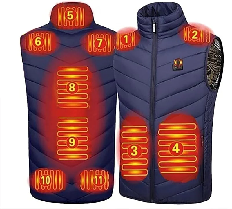 MU Chaleco Calentado Chaleco Calentado Usb 2 Botón, Chaleco Eléctrico para Hombres, Chaqueta de Invierno de Chaqueta de Invierno, Blue, 6Xl — Cozinha e lar