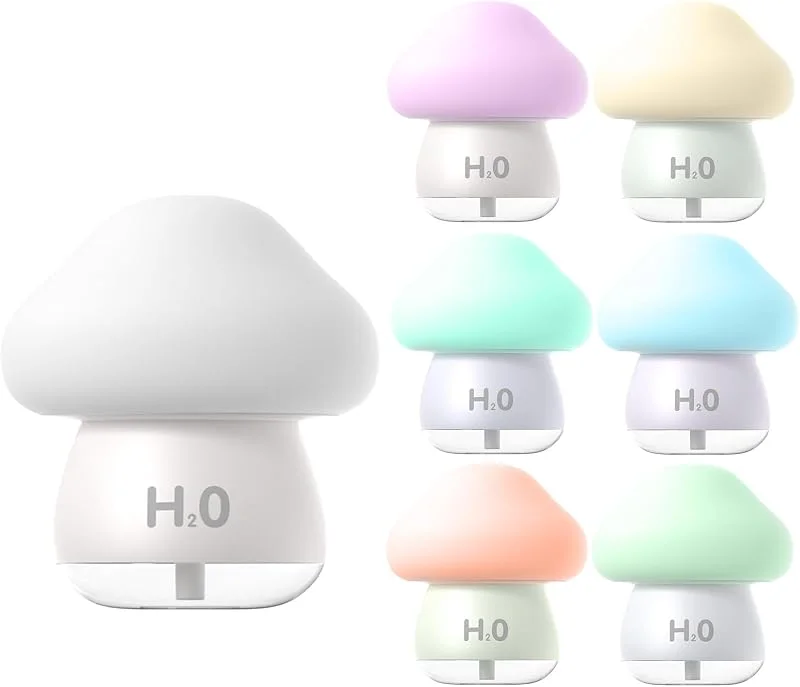 Humidificador para dormitorio, 7 colores, funciona con pilas, artículo para