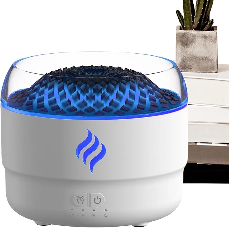 Humidificador de quarto para quarto, humidificador de chama de névoa fria, purificador de ar decorativo, para quarto, casa de banho, porão, sala de estar, carro, ioga, spa, hotel, loja