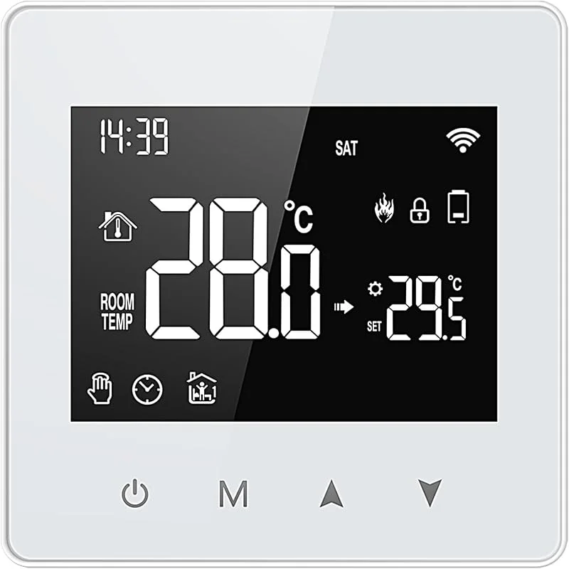 Teksome Termostatos inteligentes para casa, termostato WiFi, termostato digital com ecrã LCD, termostato doméstico, funciona com pilhas para CA e aquecimento