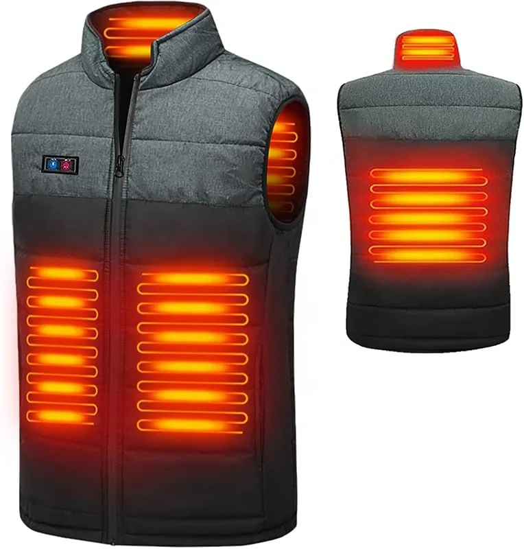 USB Colete térmico elétrico, colete quente aquecido de inverno, USB lavável Slim Fit casaco elétrico, ajustável a 3 temperaturas, para caça, montanhismo, mota — Cozinha e lar