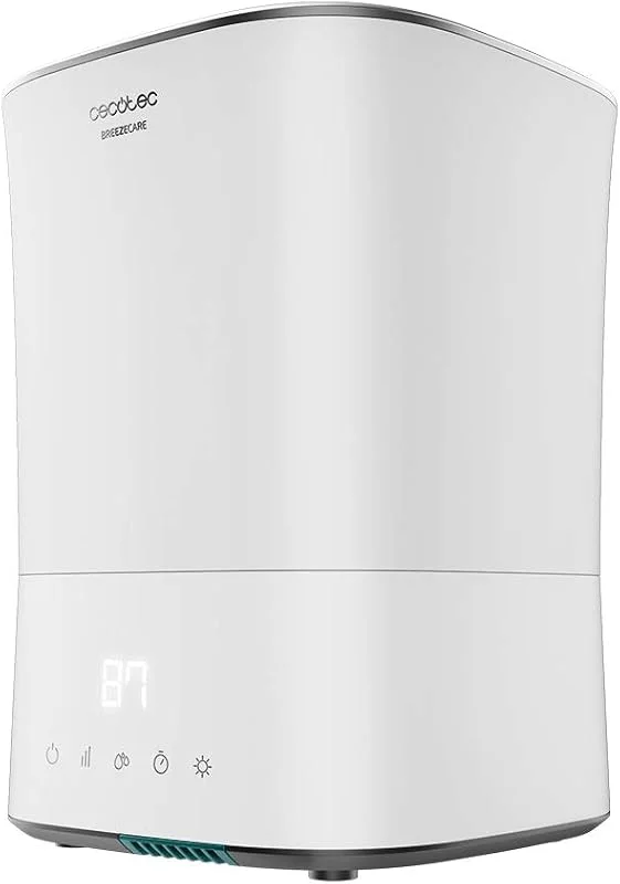 Cecotec Humidificador BreezeCare 3500 Warm. Reservatório de 5, 5 litros, humidificação 400 ml, h, filtro cerâmico, cobertura até 35 m2, autonomia até 22h, 3 velocidades, temporizador