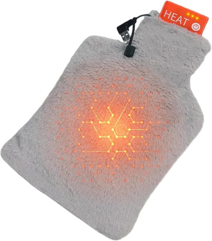 Termica elétrica - Temperatura ajustável alimentada por USB, almofada de aquecimento portátil para garrafa de água, para cãibras, inverno, casa, cama, escritório, viagem e campismo