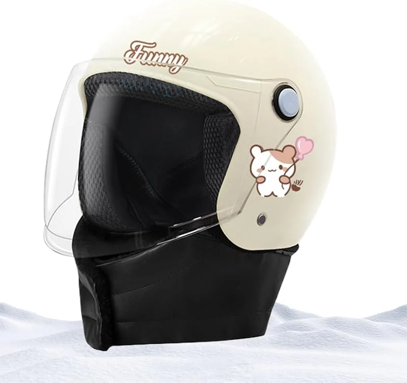 Bicicleta eléctrica y casco de scooter térmico protector para la cabeza — Roupa aquecida
