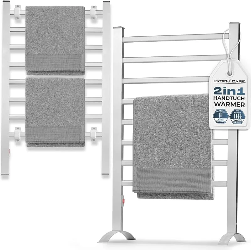 ProfiCare Aquecedor de toalhas elétrico, toalheiro e secador de casa de banho, IP22, Incl. Material de montagem e suporte, toalheiro sem furos, radiadores silenciosos, cabo de 1, 5 m, PC EHW 3115 — Aquecimento
