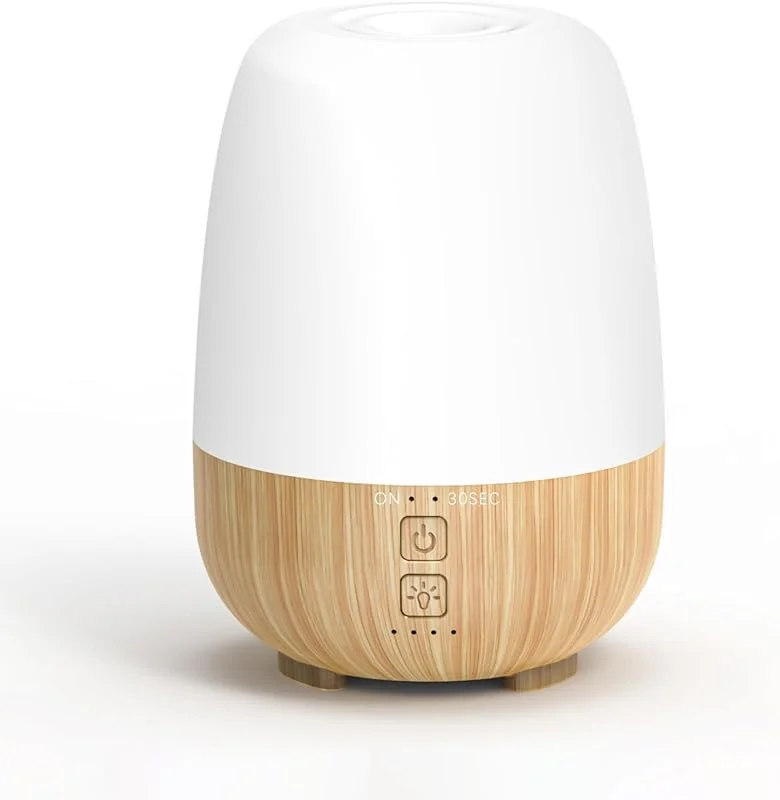SEEDSEEL Difusor de óleo essencial sem fios de 150 ml, bateria recarregável integrada de 6000 mAh, tempo de funcionamento de 7 horas, luzes LED de 7 cores variáveis, difusor de aromaterapia — Humidificador