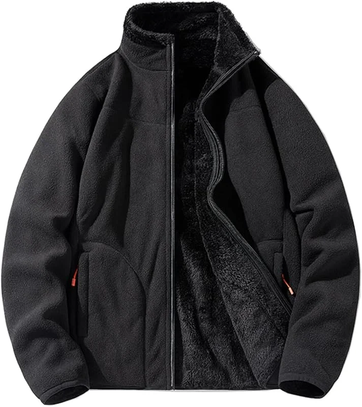 Abrigos Invierno para Hombre, Chaquetas para Hombre, Abrigos Gruesos Felpa, Abrigos Talla Grande, Abrigos, Chaquetas a Prueba Viento, Abrigos con Bolsillo (Negro 4XL) — Cozinha e lar
