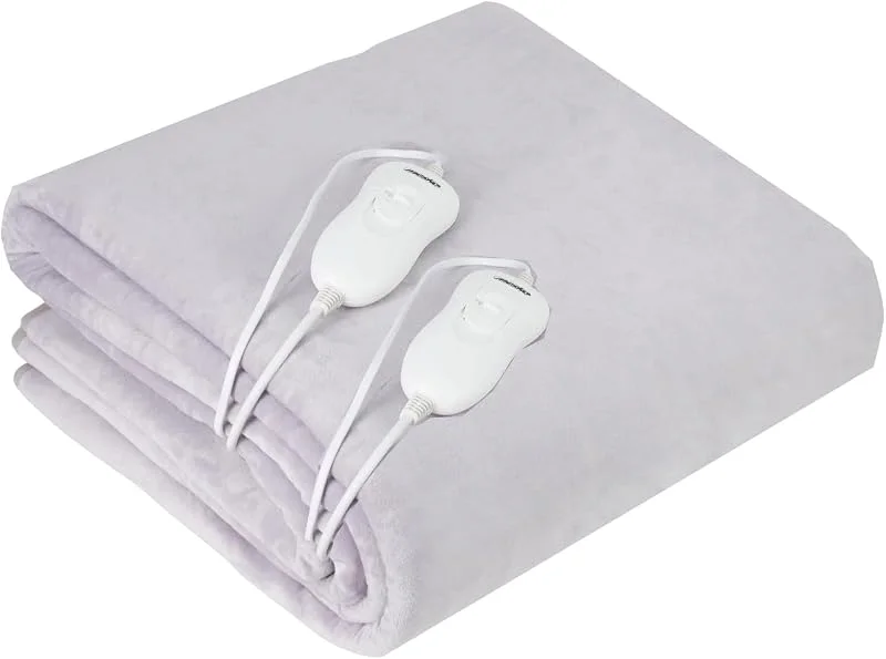 ADLER AD7426 Calienta Camas Eléctrico Doble 150 x 160 cm Cama Matrimonio 3 Niveles Temperatura, Lavable, Forro Polar Perla, 120W — Aquecimento