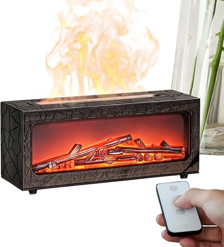Difusor De Tipo Chimenea Máquina De Aromaterapia con Luces Coloridas Y — Humidificador