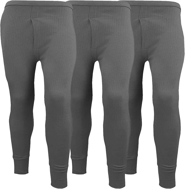 Pacote de 3 calças térmicas para homem, calças compridas, camada base, escovagem extrema, interior ultra macio, leggings — Roupa aquecida