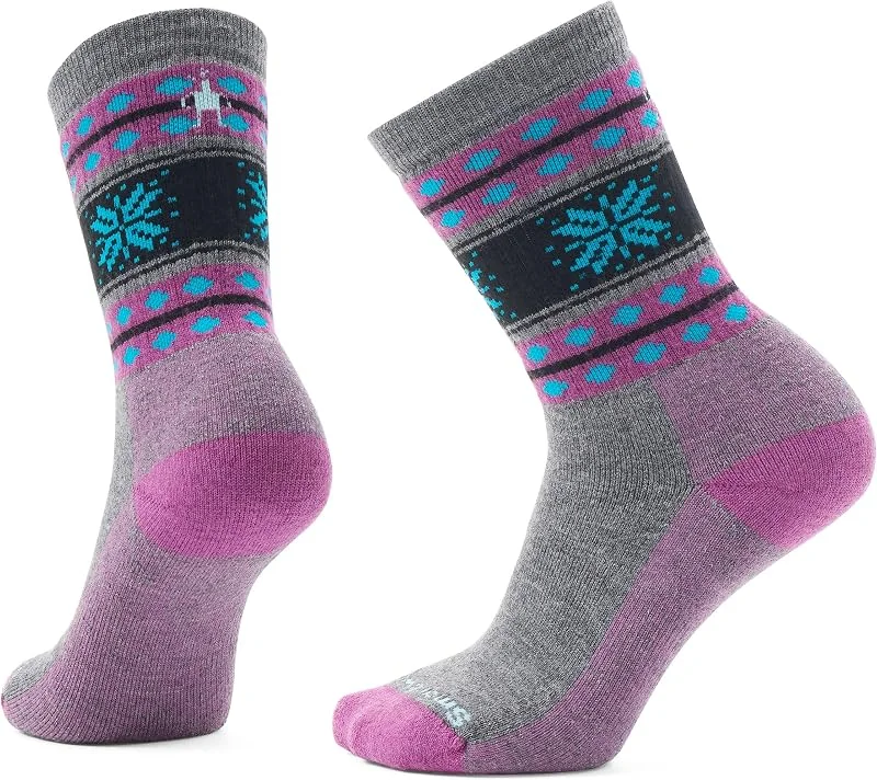 Smartwool Everyday Snowflake Dream Crew Socks meias unissexo para adultos — Roupa aquecida