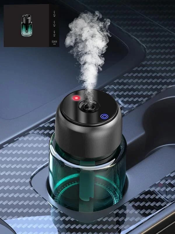 160 ml Ambientador de carro difusor de aromas com fragrância, longa duração 9-12 meses, ignição automática, bateria recarregável, luz estrelada, nebulizador ultra-sónico, 3 modos, BJ 047 (oceano) — Humidificador