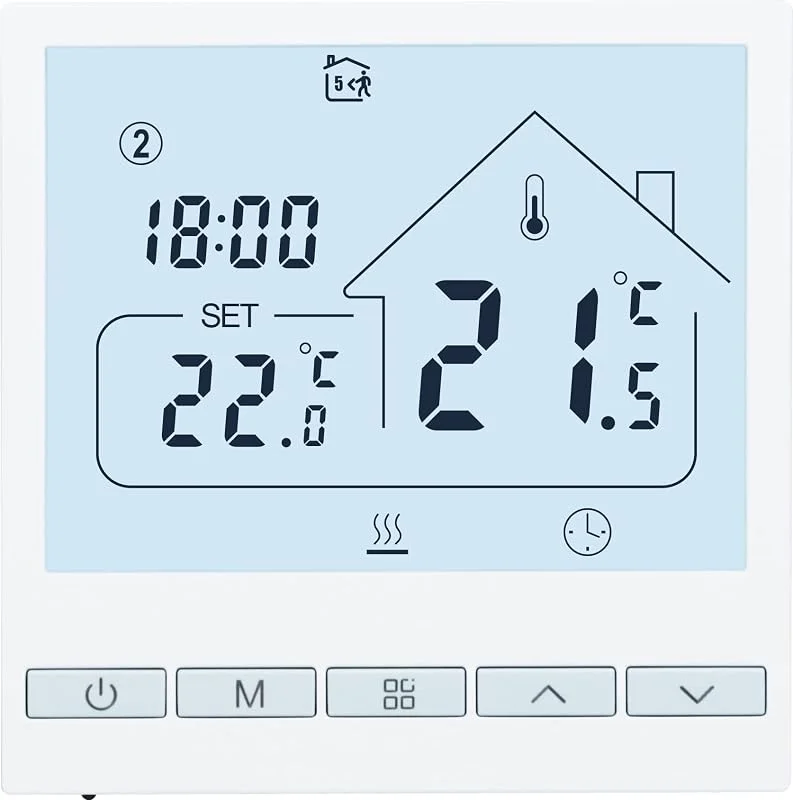 Beok Termostato de aquecimento termostato de quarto programável termostato de parede digital para aquecimento de água aquecimento por piso radiante 3A TOL47WP