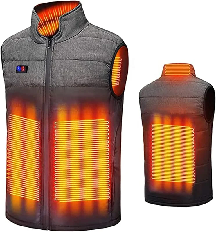 Chaleco Calefactable para Hombre, Chaleco Calefactor Lavable, Chaleco Calefactable Recargable por USB, 3 Temperatura Ajustable, para Viajes, Camping, Montañismo — Cozinha e lar