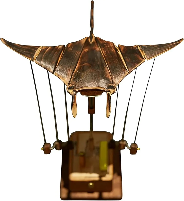 Mechanical Manta Ray - Decoração dinâmica de madeira, autômato elétrico feito à mão com peças móveis, de mesa com artesanato intrincado, prateleira de escritório em casa, TV — Aquecimento