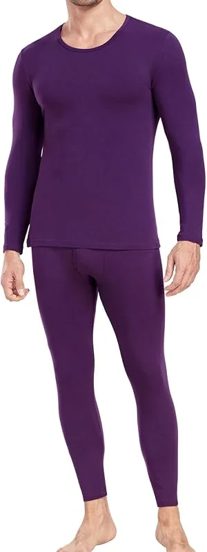 wirarpa Conjunto térmico de algodão para homem: Camada base quente, parte superior leve de manga comprida e calças de pijama — Roupa aquecida