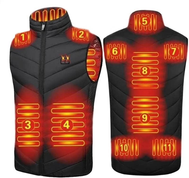 XBSXP Colete aquecível, colete térmico para mulher e homem, colete aquecido com carregamento USB, casaco elétrico, colete polar com 3 temperaturas, colete lavável — Cozinha e lar