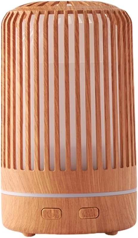 PRETYZOOM Difusor de aroma e humidificador com design de madeira oca para casa ioga e relaxamento aromaterapia com luz LED