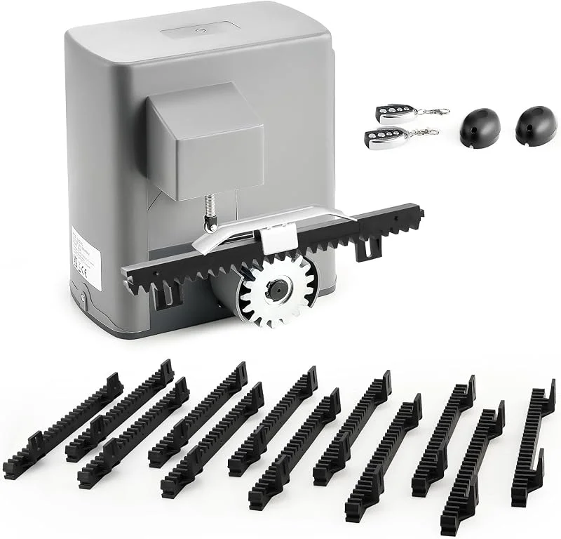 CO-Z 600 kg Motor porta de correr com 4 m fecho de correr de nylon, 2 controlo remoto e sensores infravermelhos 280 W motor para porta de correr para porta de jardim, garagem — Aquecimento